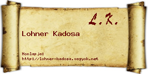 Lohner Kadosa névjegykártya